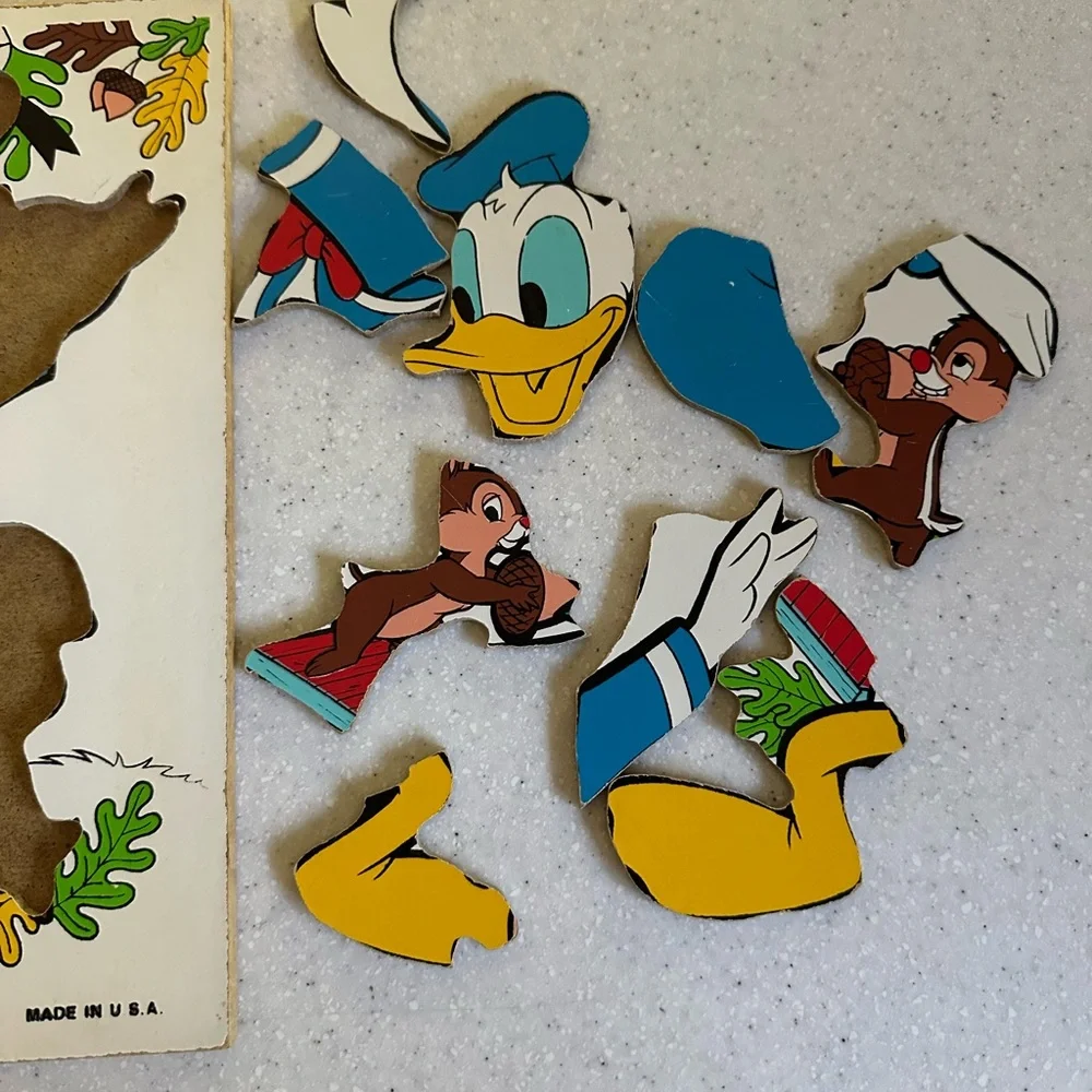 COPY - Vintage Playskool Disney Donald Duck & Chip n' Dale Wooden Puzzle! Made …